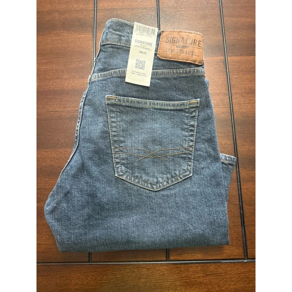 🔥NEW Levi Strauss Signature Bootcut Jeans Men's 29x32 Dark Wash Flex